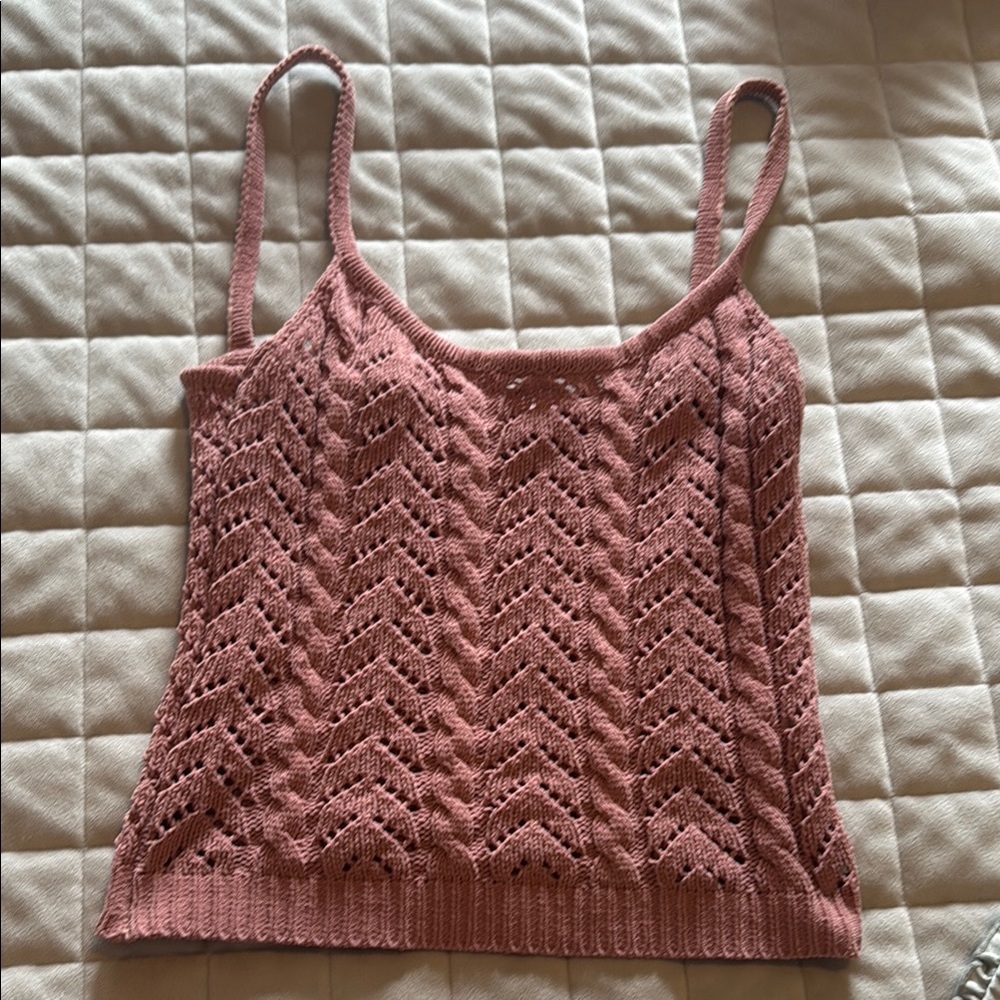 Women's Pink Knit Tank Top